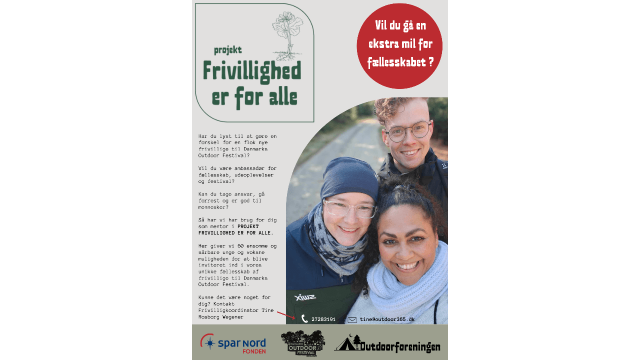 Bliv mentor i Projekt Frivillighed er for alle (link til flyer)